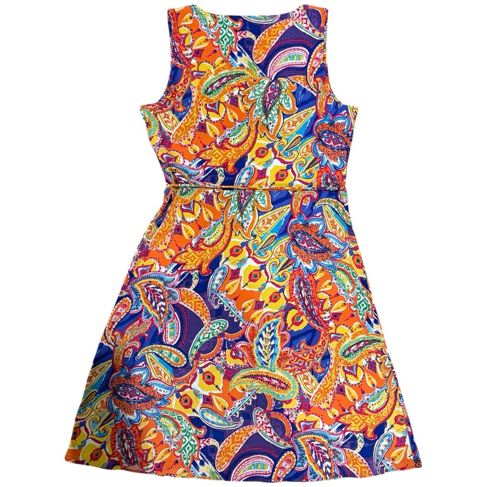 Lauren Ralph Lauren Colorful Paisley Faux Wrap Dress L - Picture 3 of 6